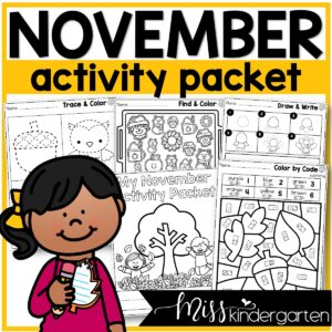 November Activity Packet Early Finisher Kindergarten Activities Thanksgiving