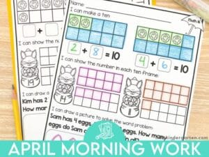 April Morning Work for Kindergarten - Miss Kindergarten