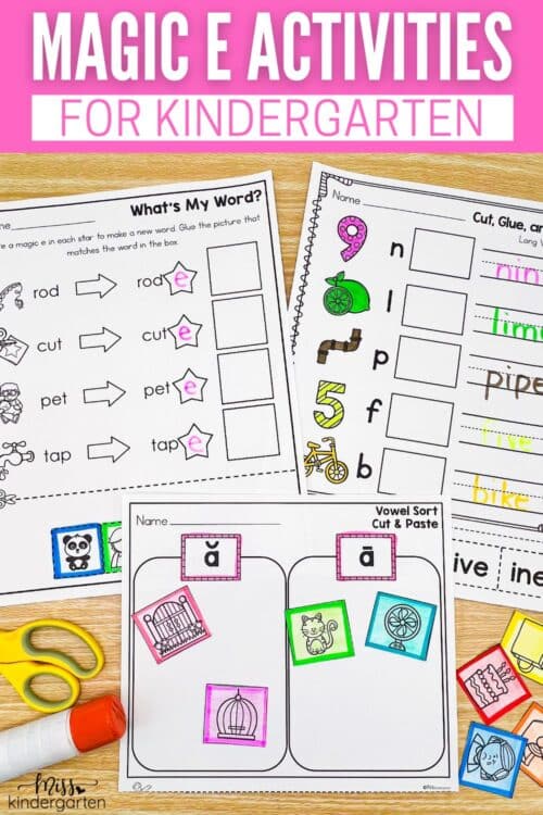 Magic E Activities for Kindergarten - Miss Kindergarten