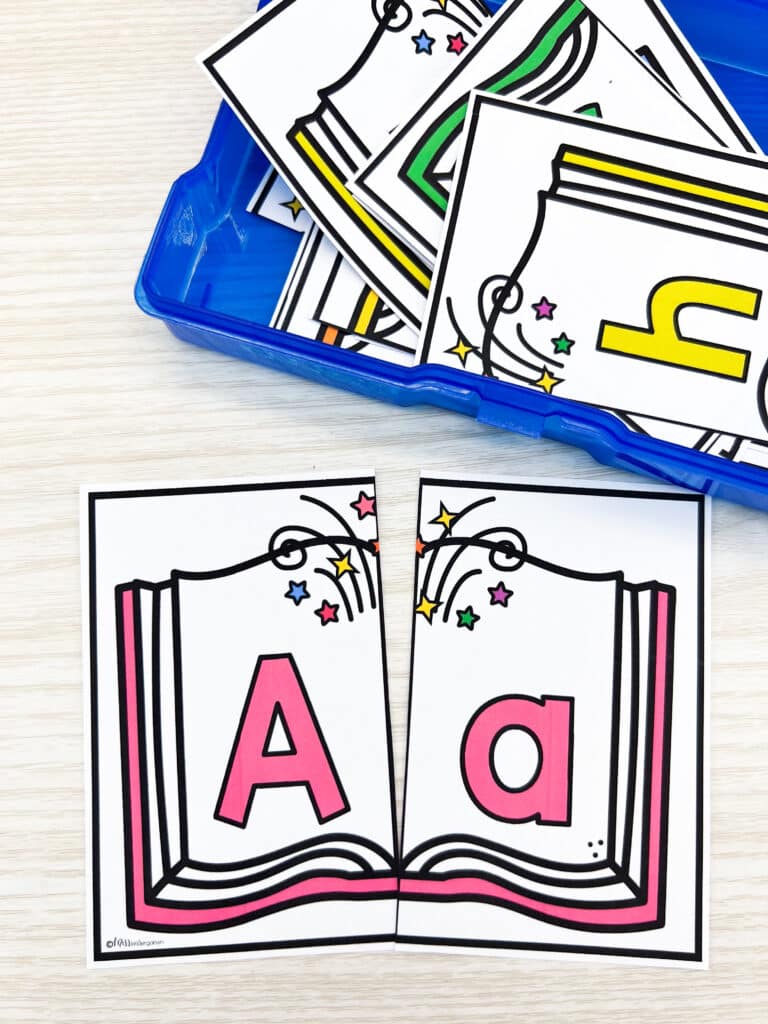 An alphabet center with uppercase and lowercase letter matching