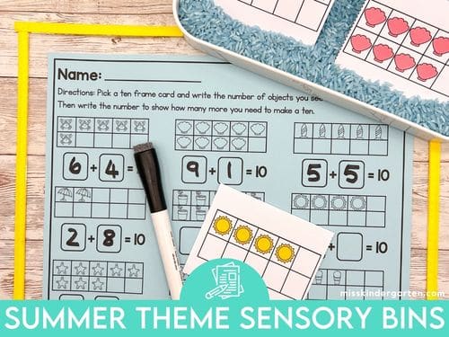 Summer theme sensory bins