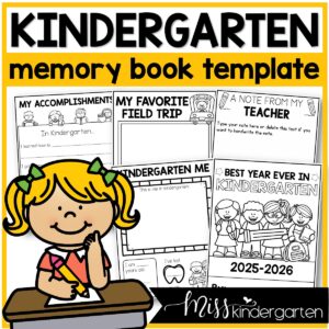 Kindergarten Memory Book End of the Year Kindergarten Memories