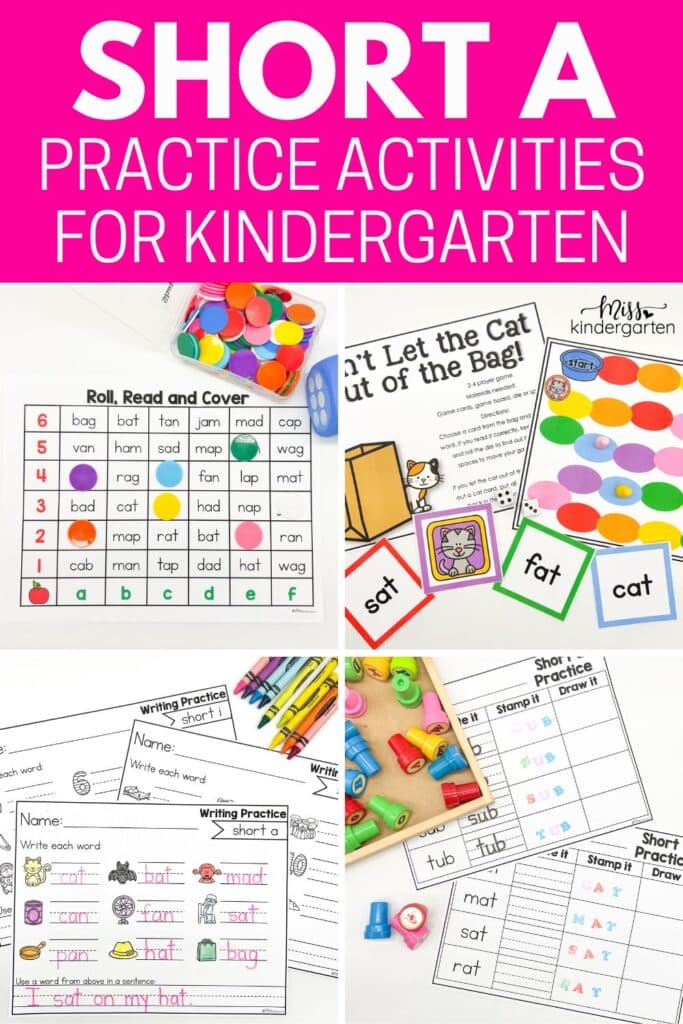 Short A practice activities for kindergarten