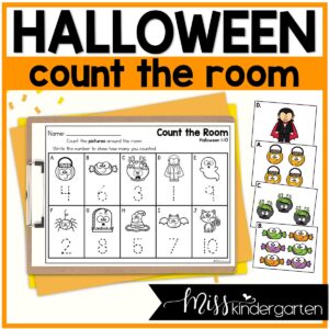 Halloween Count the Room Kindergarten Counting Practice Objects to 10 & 20
