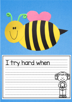 Bee craft and writing template