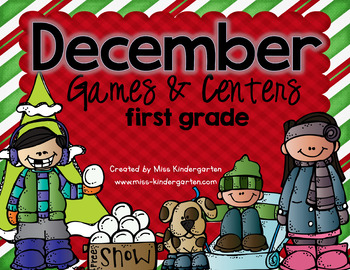 December Centers Math and Literacy First Grade