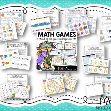 End of the Year Math Games for Kindergarten