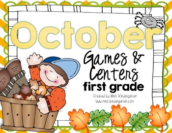 First Grade Math and Literacy Centers for October
