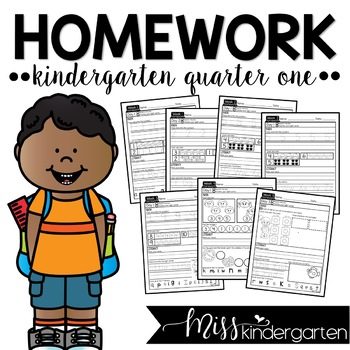 Kindergarten Homework Packets Quarter One