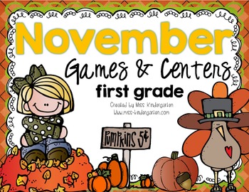 November Centers for Math and Literacy First Grade