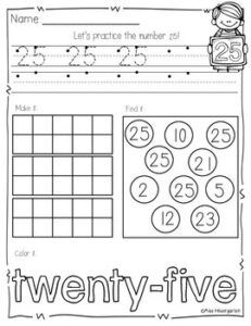 Number Practice Printables {21-50} - Miss Kindergarten