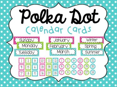 Polka Dot Calendar Cards