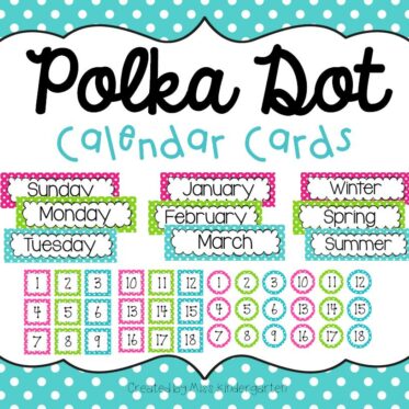 Polka Dot Calendar Cards