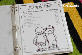 Table of contents for classroom songs binder