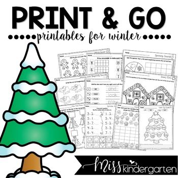 Winter Activities Print and Go Printables for Winter