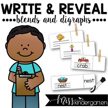 Word Work Blends and Digraphs Write and Reveal