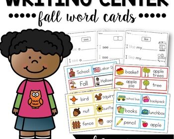 Writing Center Fall Word Cards