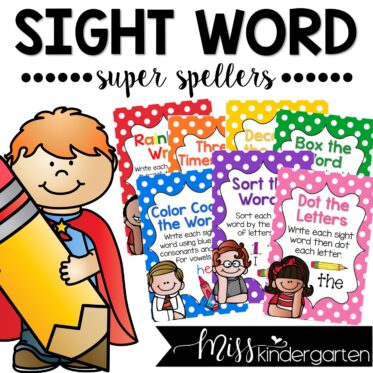 Kindergarten Sight Words Practice Super Sight Word Spellers!