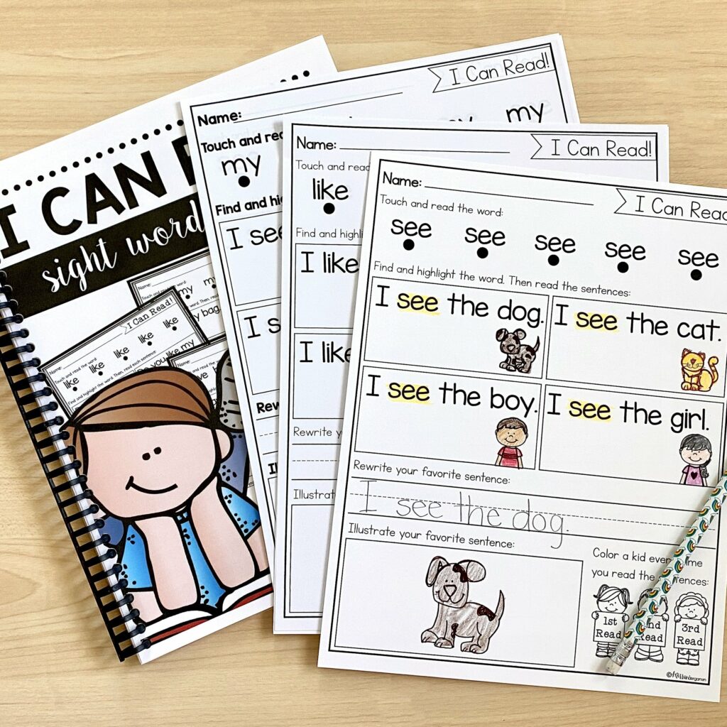 A collection of sight word fluency practice passages