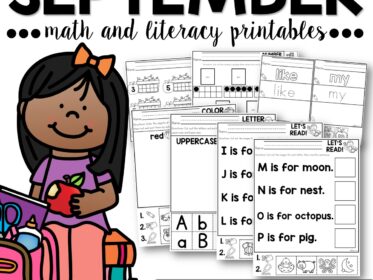 September Math and Literacy Printables