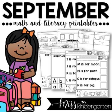 September Math and Literacy Printables
