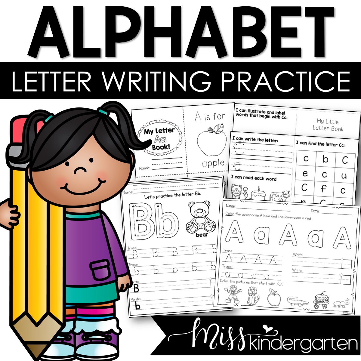 Alphabet Tracing and Writing Practice Printables - Miss Kindergarten