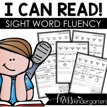 I Can Read Sight Word Fluency Kindergarten Worksheets
