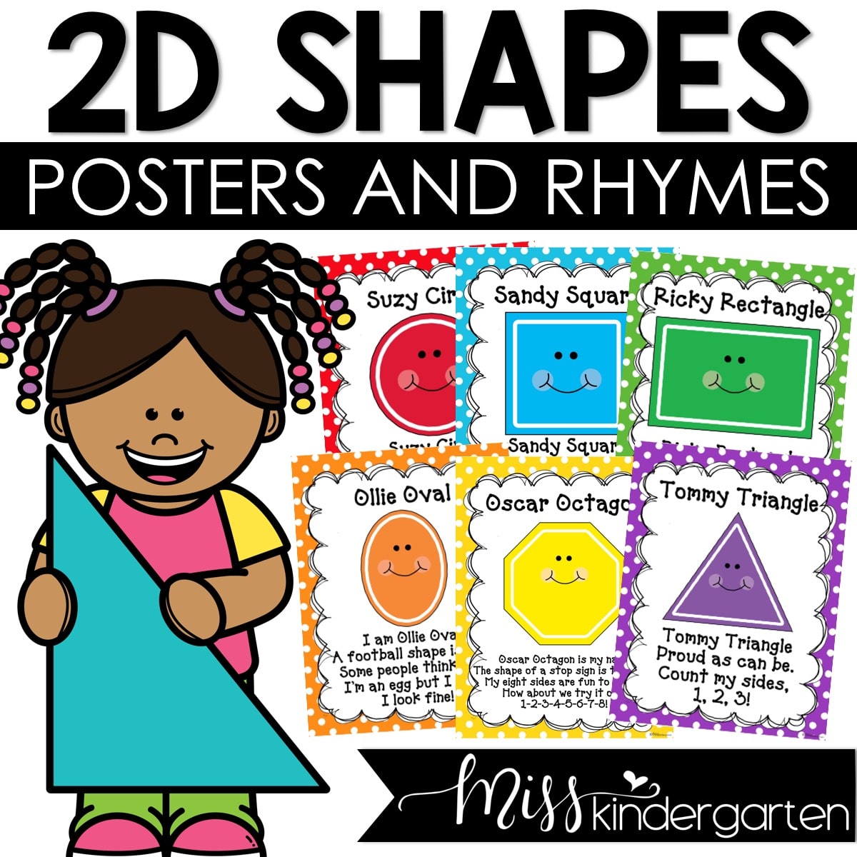 2D and 3D Shapes Poster, Math Resources