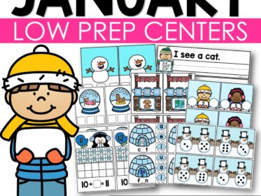 January Low Prep Kindergarten Centers Math and Literacy Centers