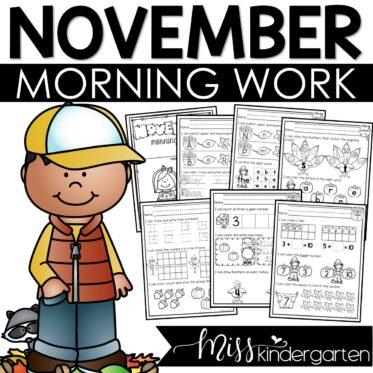 November Morning Work for Kindergarten