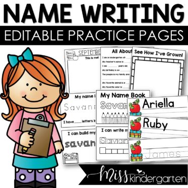 Name Writing Practice Editable Books and Practice Pages