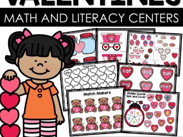 Valentine’s Day Math and Literacy Centers for Kindergarten