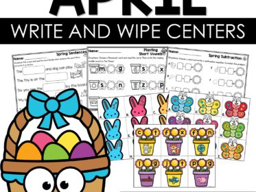 April Kindergarten Centers Write and Wipe Activities & Sensory Bins