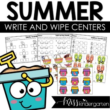 Summer Centers Kindergarten Math and Literacy Write and Wipe Activities