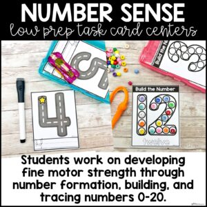 Kindergarten Math Centers Number Sense Task Cards and Activities - Miss ...