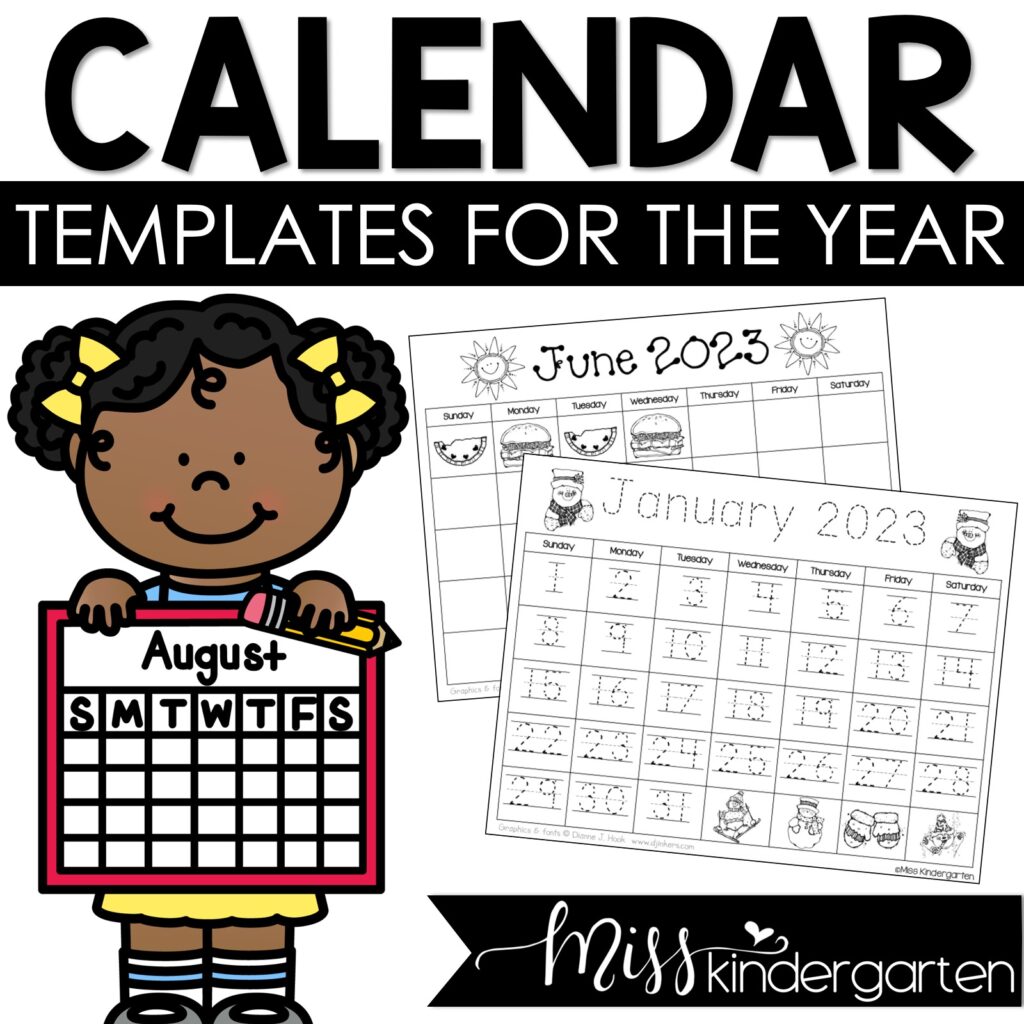 Calendar Editable Monthly Templates 2023, 2024, 2025 and FREE UPDATES
