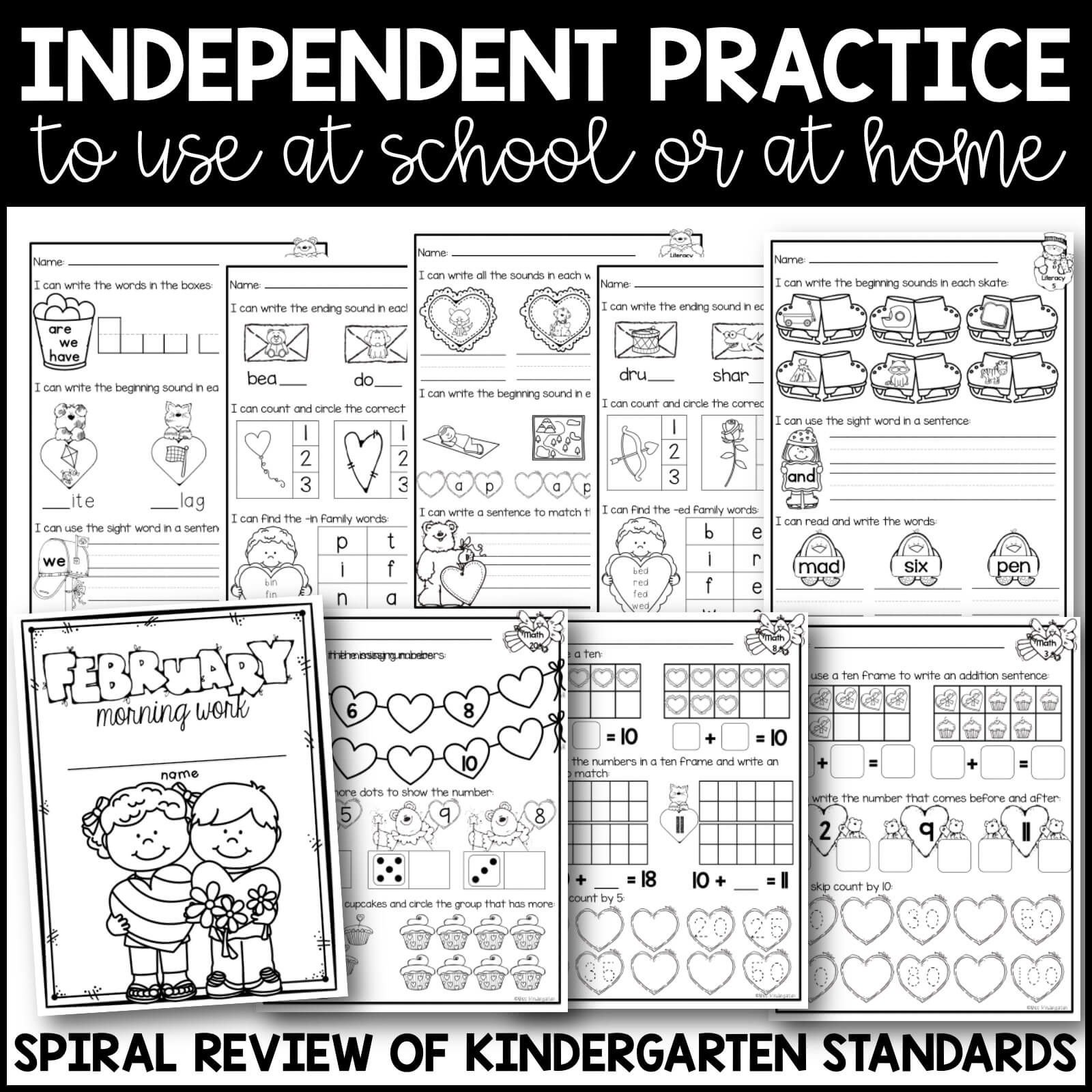 February Morning Work for Kindergarten - Miss Kindergarten