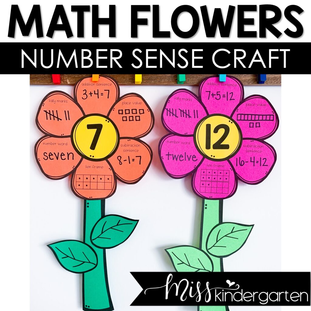 Math Flowers Free Spring Math Craft - Miss Kindergarten