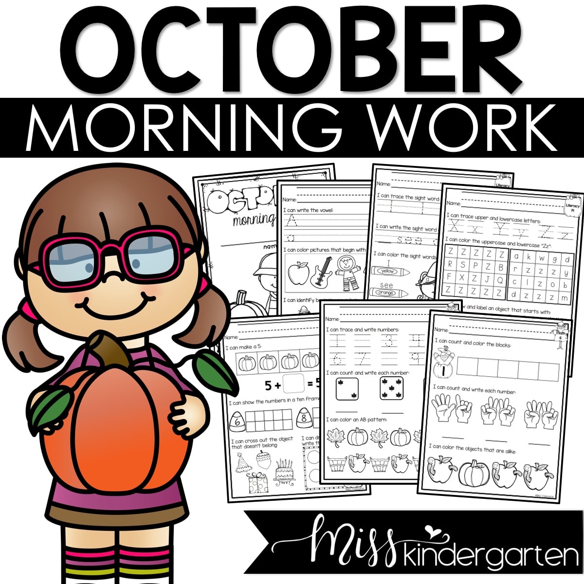 October Morning Work for Kindergarten