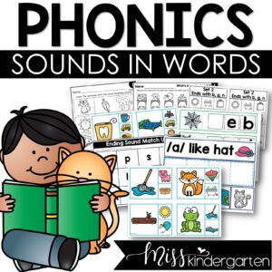 Kindergarten Phonics Centers Beginning Middle and Ending Sounds Worksheets