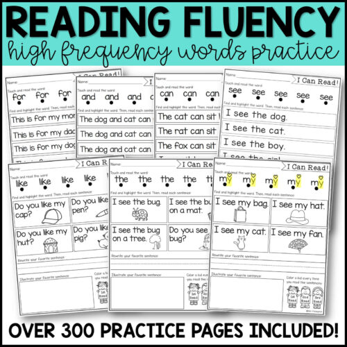 I Can Read Sight Word Fluency Kindergarten Worksheets I Can Read Sight Word Fluency Kindergarten Worksheets