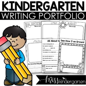 Kindergarten Writing Prompts Portfolio and Self Portrait Templates