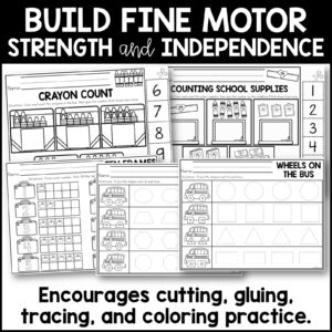 First Week of Kindergarten No Prep Printables Back to School Worksheets ...