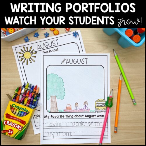 Kindergarten Writing Prompts Portfolio and Self Portrait Templates Kindergarten Writing Prompts Portfolio and Self Portrait Templates