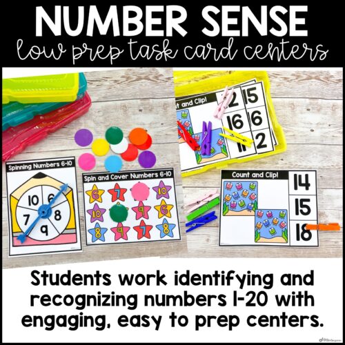 Kindergarten Math Centers Number Sense Task Cards and Activities Kindergarten Math Centers Number Sense Task Cards and Activities