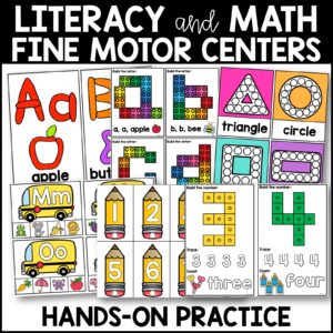 Fine Motor Centers Kindergarten Task Cards Activities - Miss Kindergarten