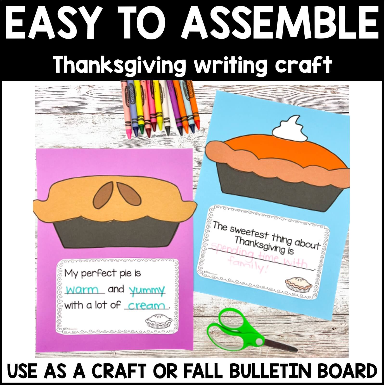 Fall Craft Sweet as Pie Craft and Writing Templates