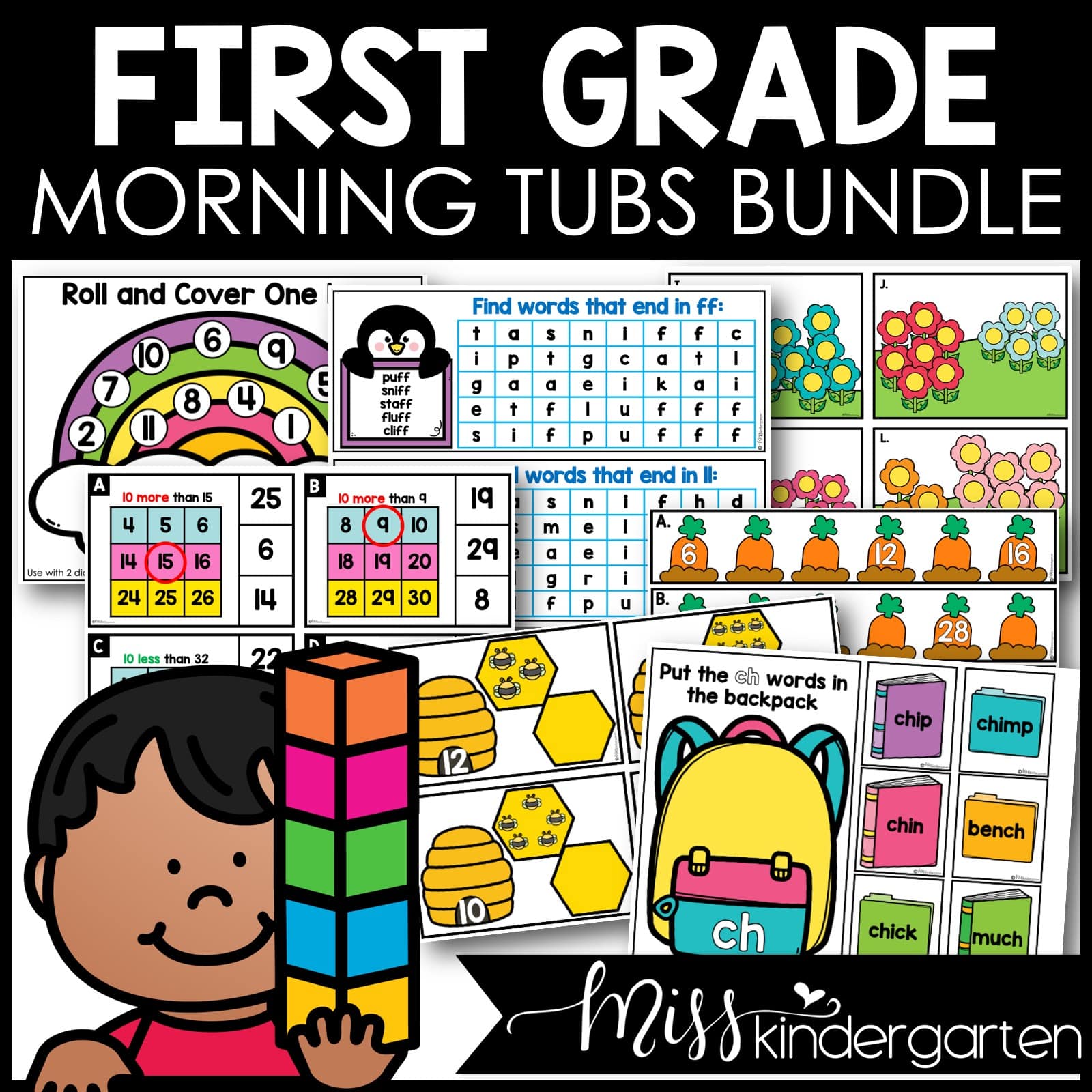 First Grade Morning Tubs Math & Literacy Activities