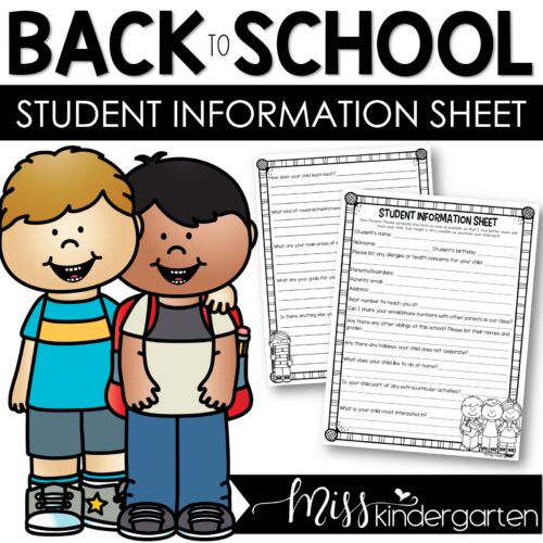 Free Editable Student Information Sheet