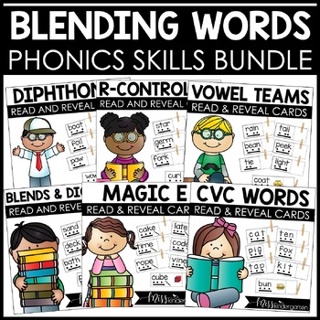 Read & Reveal Decoding Words Cards Blending and Segmenting Science of Reading